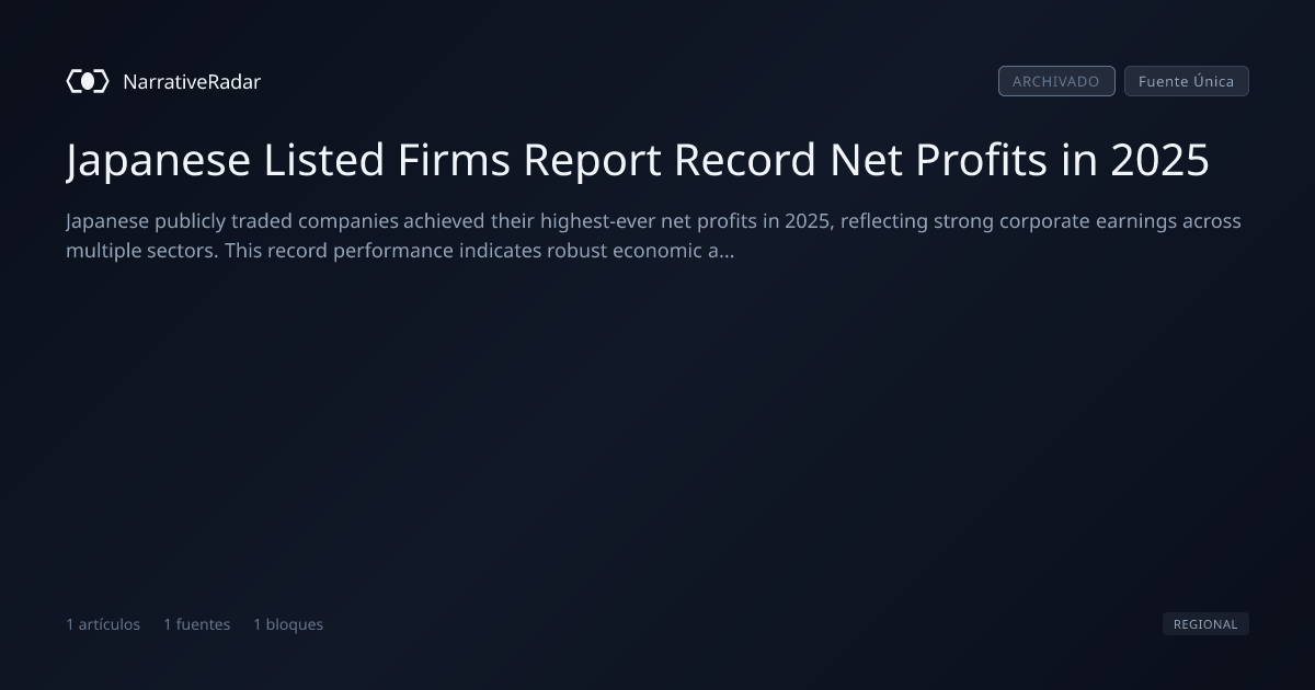 Japanese Listed Firms Report Record Net Profits in 2025